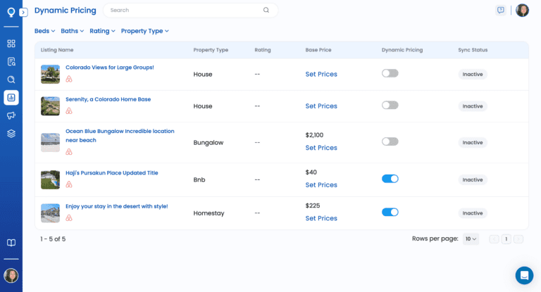 A screenshot of Mashvisor's Dynamic Pricing tool