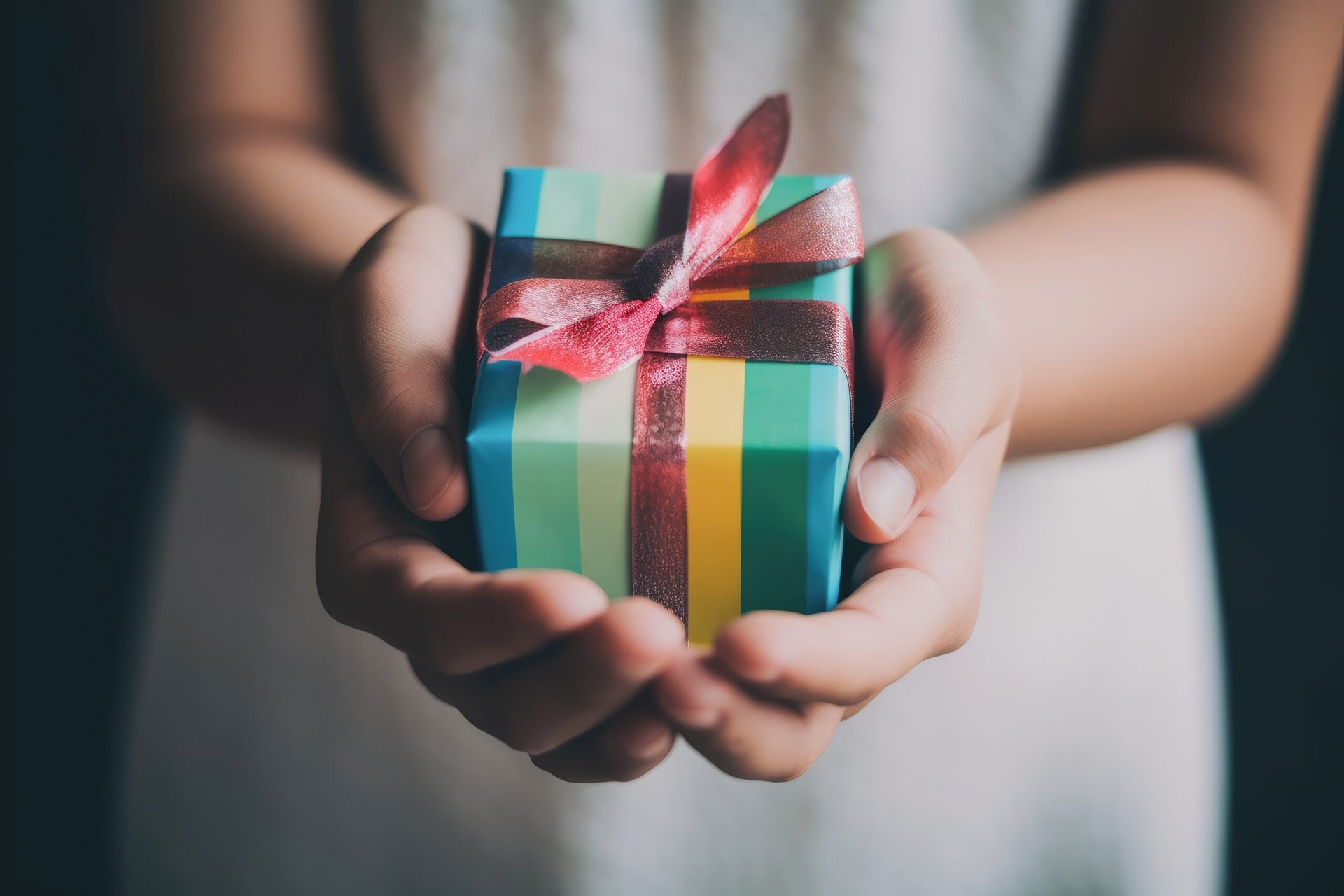 Child holding a gift